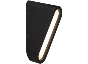 4255596670373 - Licht-erlebnisse - Wandleuchte außen led Aluminium h 25 cm IP54 Schwarz 3000 k warmweißes Licht 865 lm Modern