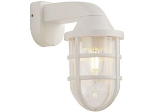 4255596670564 - Wandlampe außen E27 IP44 H 21 cm Weiß Maritim Wandleuchte