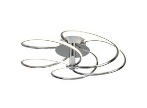 4255596671301 - Licht-erlebnisse - led Deckenlampe Edelstahl 3000 k warmweißes Licht 2661 lm 56 cm breit Chrom Weiß Modern