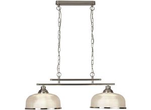 4255596671783 - Licht-erlebnisse - Hängeleuchte Metall Glas E27 h max 120 cm in Silber matt 2-flammig Jugendstil