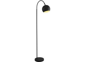 4255596671905 - Licht-erlebnisse - Stehlampe Metall E27 verstellbar 143 cm Schwarz Kugel Schirm Retro - Schwarz