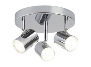 4255596676238 - Licht-erlebnisse - led Deckenstrahler dimmbar Metall verstellbar rund d 26 cm Chrom warmweißes Licht 3000 k 1042 lm