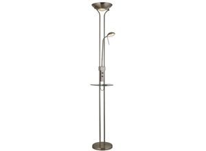 4255596680259 - Licht-erlebnisse - led Stehleuchte dimmbar Metall Glas 177 cm hoch Nickel matt 3000 k warmweißes Licht 1335 lm Modern