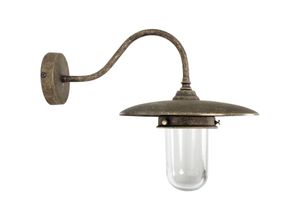 4255596680419 - Licht-erlebnisse - Außenwandleuchte Messing Glas h 295 cm IP44 in Bronze Antik matt E27 Maritim