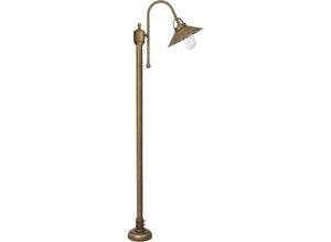 4255596680471 - Stehleuchte außen Messing Glas E27 IP44 148 cm in Bronze Antik matt Maritim Außenleuchte