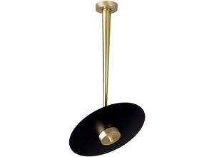4255596680655 - Licht-erlebnisse - led Deckenlampe Messing massiv Gusseisen ø 30 cm rund in Bronze hell Schwarz warmweiß 2700 k Modern