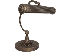4255596681744 - Licht-erlebnisse - Bankerlampe Messing E14 315 cm in Bronze Antik matt Jugendstil Tischlampe