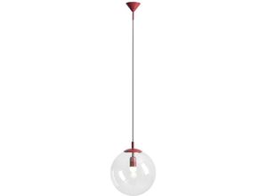 4255596683823 - Licht-erlebnisse - Hängelampe Metall Glas E27 b 30 cm h max 200 cm Rot rund Kugelschirm Modern Hängeleuchte