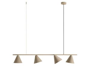 4255596684417 - Licht-erlebnisse - Hängelampe Metall h max 120 cm Beige E27 4-flammig länglich