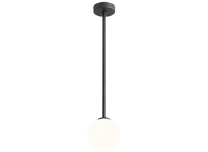 4255596684615 - Licht-erlebnisse - Deckenlampe Metall Glas b 14 cm Schwarz Weiß E14 Kugel Schirm rund Modern Deckenleuchte