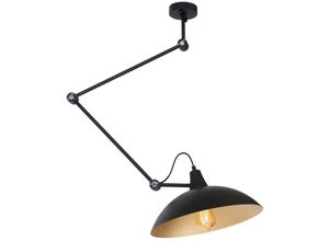 4255596685094 - Licht-erlebnisse - Deckenlampe Metall Gelenkarm in Schwarz Gold E27