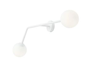 4255596685629 - Licht-erlebnisse - Wandleuchte Metall Glas E14 b 97 cm Weiß 2-flammig Kugelschirm Modern