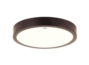4255596687081 - Licht-erlebnisse - led Deckenleuchte Metall d 28 cm rund IP44 Wenge 4100 k neutralweiß 1260 lm