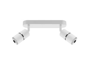 4255596687395 - Licht-erlebnisse - Deckenstrahler Metall GU10 verstellbar Weiß Chrom 2-flammig länglich