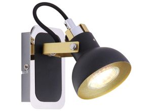 4255596688354 - Licht-erlebnisse - Spot Lampe Wand verstellbar in Schwarz Gold GU10 Retro Design Wandleuchte