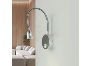 4255596688484 - Licht-erlebnisse - led Wandleuchte mit Schalter Aluminium Flexarm h 40 cm in Silber 4400 k neutralweiß 160 lm
