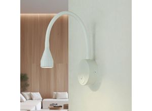 4255596688767 - Wandlampe led mit Schalter Aluminium Flexarm h 415 cm Weiß neutralweißes Licht 4100 k 245 lm