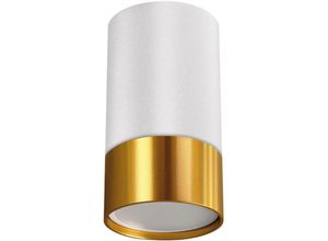 4255596688927 - Deckenstrahler Aluminium D 55 cm Aufputz in Weiß Gold GU10 rund Spot Lampe Decke