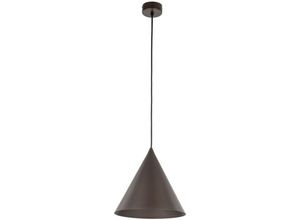 4255596700490 - Pendelleuchte Metall E27 rund Ø 25 cm H max 160 cm Braun Retro Design Hängelampe - Braun