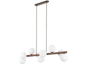 4255596701657 - Licht-erlebnisse - Hängeleuchte Metall Glas G9 h max 125 cm Braun Weiß länglich Modern Pendelleuchte