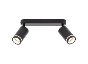 4255596702302 - Licht-erlebnisse - Deckenstrahler Metall verstellbar Schwarz GU10 2-flammig länglich Modern Spot Lampe Decke