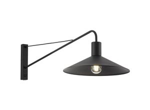 4255596702425 - Licht-erlebnisse - Wandlampe Metall E27 b 36 cm mit Schalter Schwarz Retro Design Wandleuchte