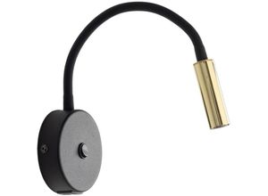 4255596702548 - Licht-erlebnisse - Wandleuchte Metall G9 Flexarm h 45 cm mit Schalter in Schwarz Gold Wandlampe