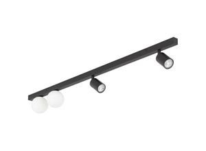 4255596704061 - Licht-erlebnisse - Deckenspot Metall Glas verstellbar Schwarz Weiß GU10 2-flammig länglich Modern