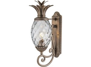 4255596704528 - Licht-erlebnisse - Wandlampe außen Aluminium Glas IP44 in Bronze Antik E27 Klassisch