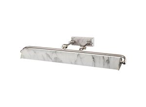 4255596704771 - Licht-erlebnisse - Bilderlampe Metall E14 verstellbar Nickel Marmor 4-flammig Vintage Design