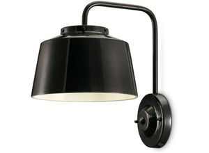 4255596705181 - Licht-erlebnisse - Wandlampe Metall Keramik E27 h 34 cm Schwarz Retro Design Keramikleuchte