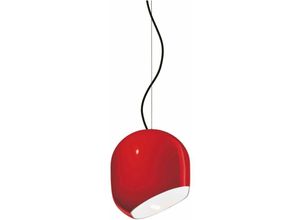 4255596705563 - Licht-erlebnisse - Pendelleuchte Keramik E27 h max 150 cm Rot rund Retro Keramiklampe