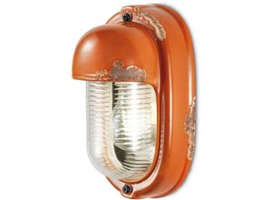 4255596706263 - Licht-erlebnisse - Wandlampe Keramik Glas h 24 cm Orange Shabby Antik E27 Maritim Keramikleuchte