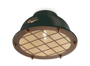 4255596707581 - Licht-erlebnisse - Deckenlampe Keramik rund d 35 cm Schwarz Shabby Antik Rostbraun E27 Vintage Keramikleuchte