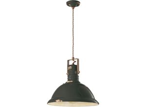 4255596707741 - Licht-erlebnisse - Hängelampe Metall Keramik rund d 40 cm h max 156 cm Schwarz Shabby Antik E27 Vintage 4255596707741 - Licht-erlebnisse - Hängelampe Metall Keramik rund d 40 cm h max 156 cm Schwarz Shabby Antik E27 Vintage