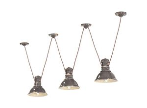 4255596707918 - Licht-erlebnisse - Hängeleuchte Keramik E27 Taupe Shabby Antik 3-flammig Vintage Design Keramikleuchte