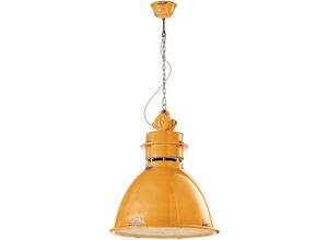 4255596708021 - Hängelampe Keramik E27 H max 140 cm Gelb Shabby Antik Vintage Keramiklampe