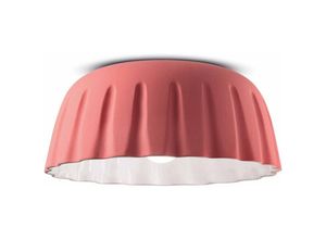 4255596708854 - Licht-erlebnisse - Deckenleuchte Keramik E27 d 40 cm Koralle rund Retro Keramiklampe - Koralle