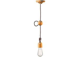 4255596710437 - Licht-erlebnisse - Hängelampe Keramik h max 120 cm Gelb Shabby Antik E27 Vintage Design Keramiklampe