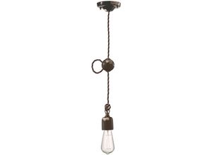 4255596710444 - Licht-erlebnisse - Pendelleuchte Keramik h max 120 cm Schwarz Shabby Antik E27 Vintage Keramiklampe - Schwarz Shabby Antik