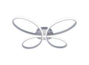 4255596711670 - Licht-erlebnisse - Deckenleuchte Metall led mit Dimmer in Silber Weiß Farbwechsel 3000-6000 k 2180 lm Modern