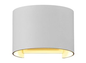 4255596716590 - Licht-erlebnisse - led Außenwandlampe Metall Up Down h 95 cm IP54 Weiß 3000 k warmweißes Licht 400 lm Modern