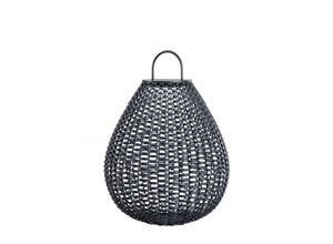 4255596716828 - Licht-erlebnisse - led Tischlampe außen Solar Rattan ø 36 cm 45 cm IP65 Schwarz rund warmweiß 3000 k 100 lm Modern