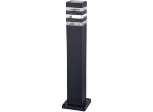 4255596717047 - Licht-erlebnisse - Pollerleuchte Aluminium 61 cm hoch IP54 Schwarz E27 eckig Modern Stehleuchte außen