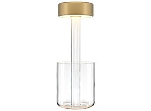 4255596717160 - Licht-erlebnisse - Tischlampe led mit Dimmer Touch Funktion Glas rund ø 12 cm 348 cm hoch in Transparent Gold 120 lm