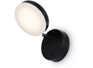 4255596718556 - Licht-erlebnisse - led Wandleuchte Metall dimmbar verstellbar Schwarz rund 3000 k warmweiß 550 lm Modern
