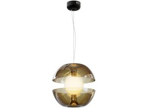 4255596720337 - Licht-erlebnisse - led Hängelampe Metall Rauchglas rund ø 302 cm h max 1542 cm in Gold warmweiß 3000 k 500 lm