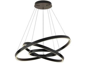 4255596720603 - Licht-erlebnisse - led Kronleuchter Aluminium rund ø 80 cm h max 120 cm Schwarz 3000 k warmweißes Licht 6100 lm