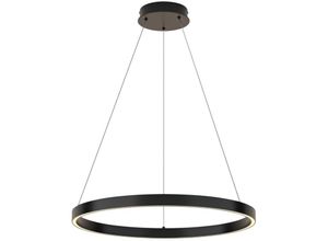 4255596720658 - Licht-erlebnisse - led Kronleuchter Aluminium warmweißes Licht 3000 k 2200 lm ø 60 cm rund h max 120 cm Schwarz