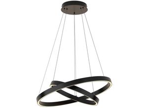 4255596720702 - Kronleuchter Aluminium led ø 60 cm rund h max 120 cm Schwarz 3000 k warmweiß 3500 lm Modern - Schwarz